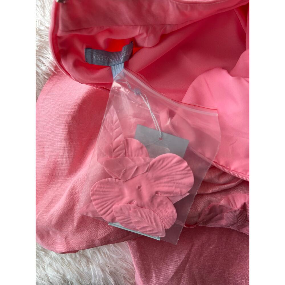 Antonio Melani Pink Floral Appliqué Dress Size 10 3D  Dress MSRP $299⸻ - Picture 16 of 16